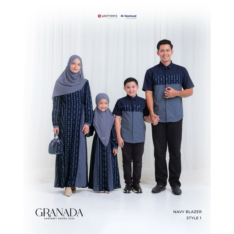 SARIMBIT 2024 GRANADA SERIES - Navy Blazer / family set lebaran