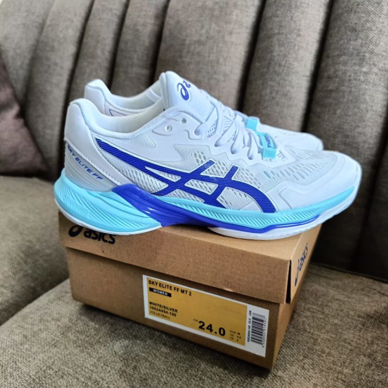 SEPATU VOLI UNISEX WHITE BLUE | sky elite ff2 low