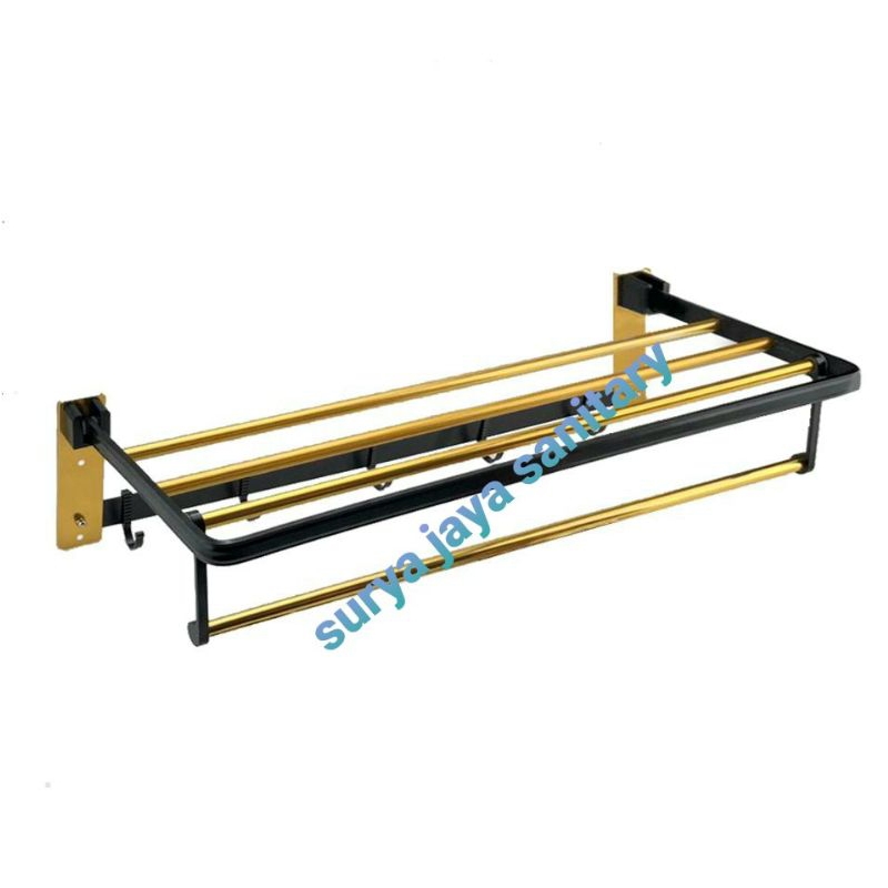 Gantungan handuk black gold / Rak handuk aluminium black gold