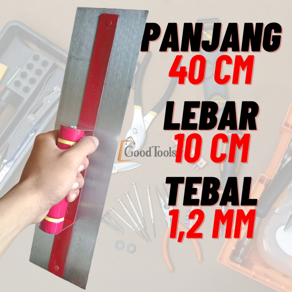 RASKAM ROSKAM 40cm BESI BAJA POLOS / GERIGI PERATA ACIAN / PLASTERING TROWEL