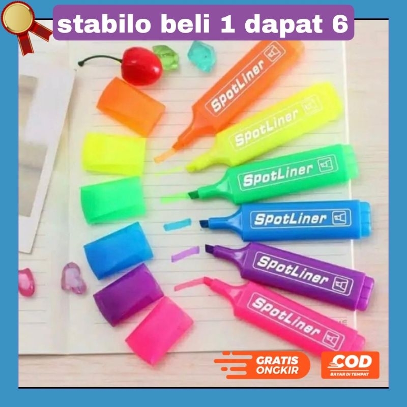 

stabilo set 6 pcs , stabilo warna