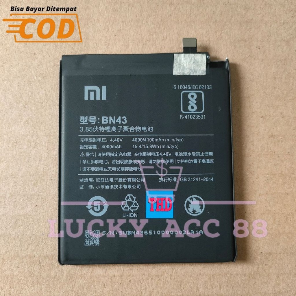 Batre Baterai Xiaomi Redmi Note 4X Snapdragon Kode Model BN43 Batrei Batrai Xiaomi Redmi Note 4X Sna
