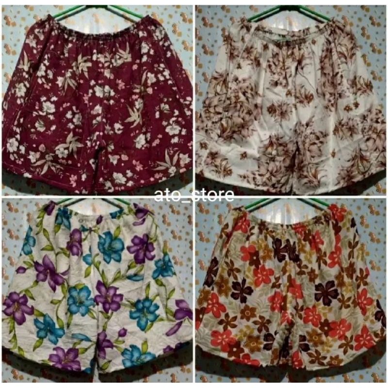 celana kolor pendek wanita jumbo