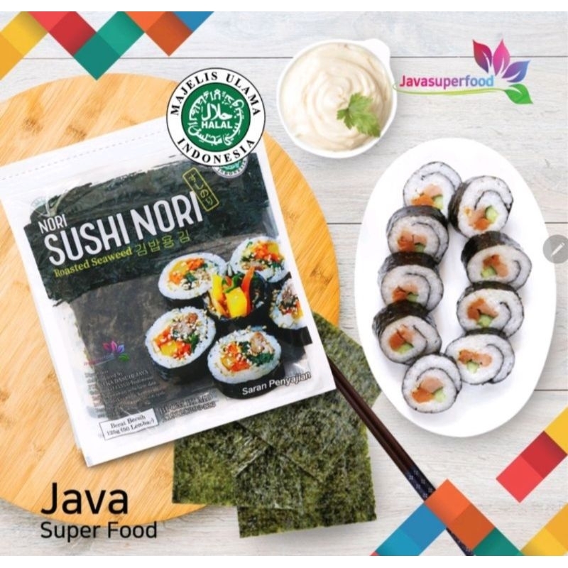 

Java Sushi Nori Roasted Seaweed Rumput Laut 50 / 20 / 10 Lembar