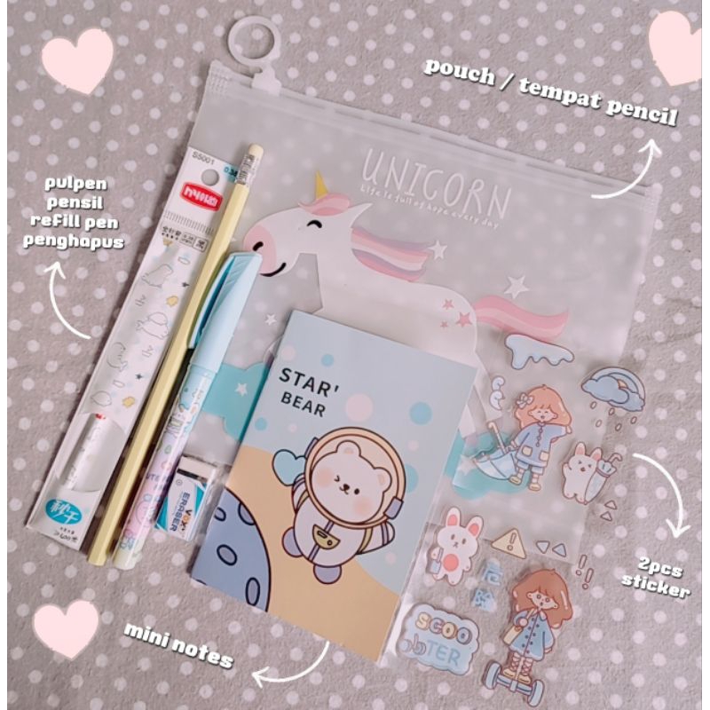 

1 SET ALAT TULIS GEMAS LENGKAP DENGAN POUCH