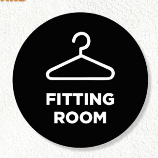 

sign akrilik fitting room