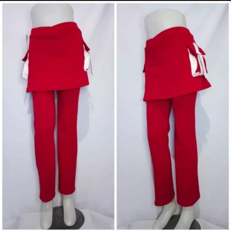 celana senam wanita/celana senam rok kantong kombinasi/celana senam rok