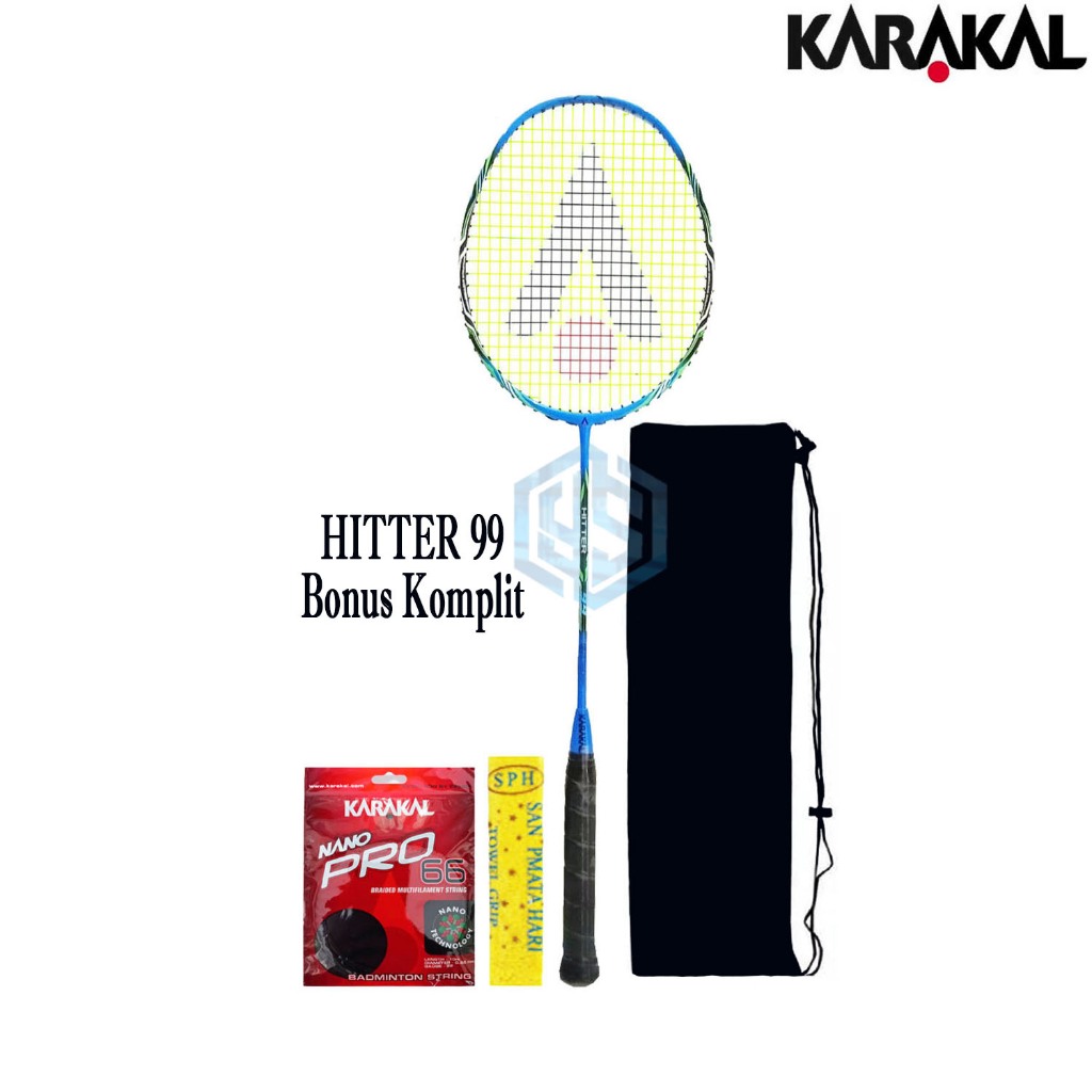Raket Badminton Karakal Hitter 99 Bonus Komplit Raket Karakal Hitter 99 Original Raket Bulu Tangkis 