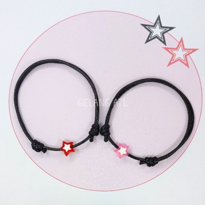gelang couple star bentuk Bintang gelang tali couple bintang pasangan