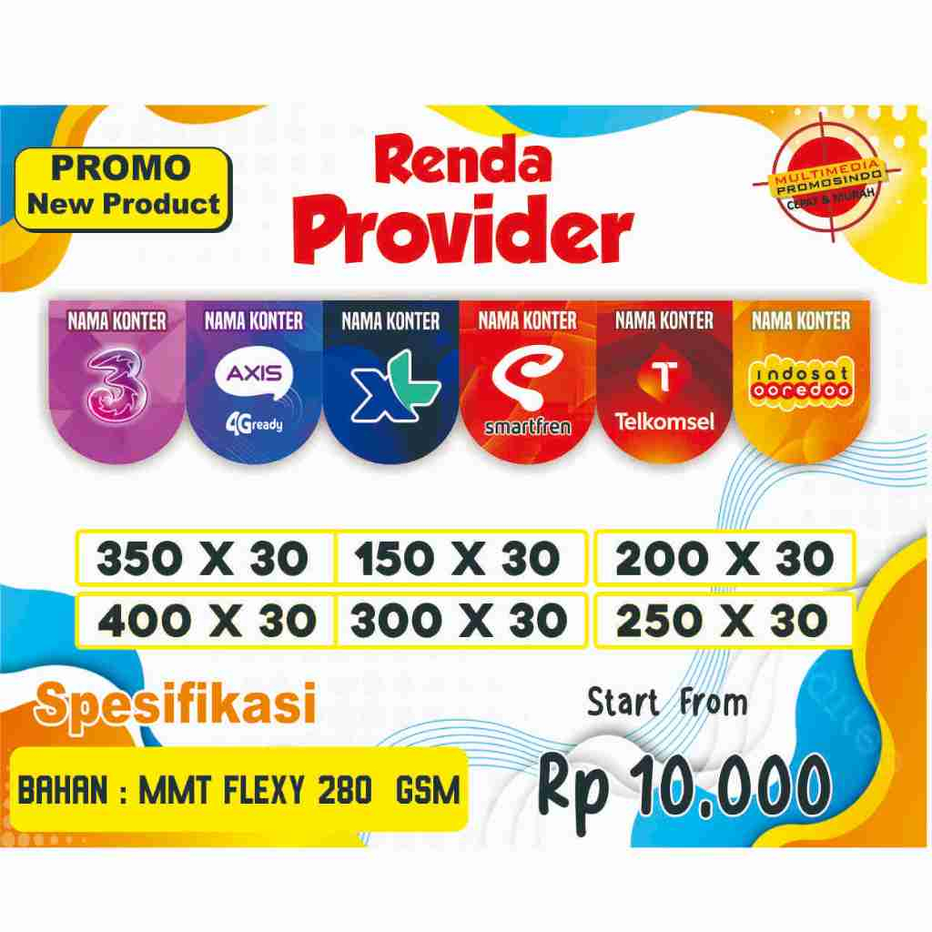 Banner Renda Konter/Flag Banner/Spanduk Konter/Hiasan Konter Custom Nama Konter Custom Desain