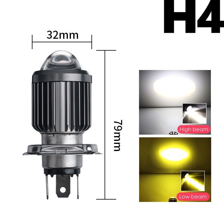 DAM lampu led laser h4 bholam lampu depan h4 nyala white yellow lampu motor p Premium
