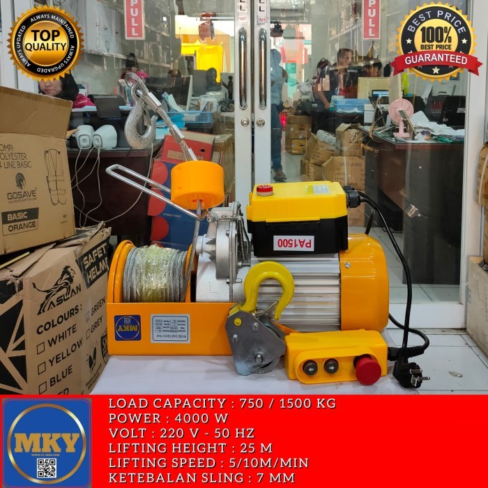MINI ELECTRIC HOIST 1500 KG TAKEL LISTRIK PA 1500 A ROPE HOIST PA1500 Electric Hoist Mini PA1500 x 2