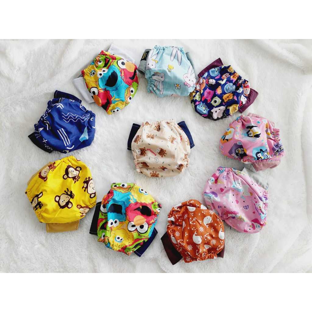 CLODI /POPOK KAIN /POPOK CUCI ULANG/DIAPES POPOK BAYI / pempes kain cuci ulang Motif set insert