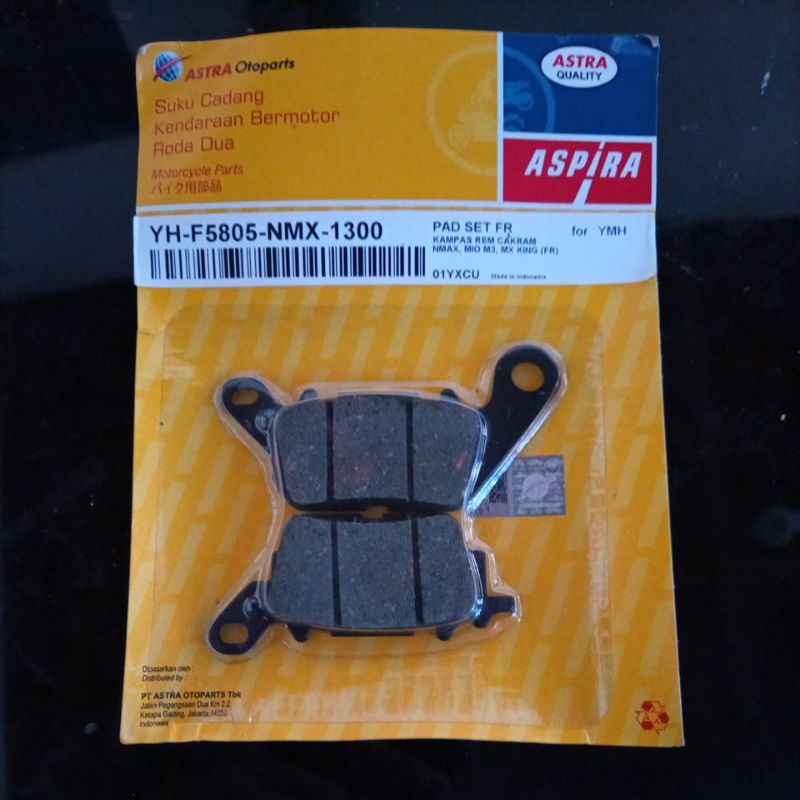 YH-F5805-NMX-1300 PAD SET FR KAMPAS REM DEPAN NMAX, MIO M3, MX KING ORIGINAL ASPIRA