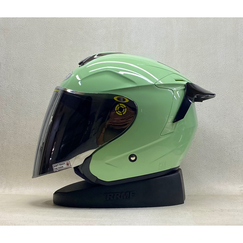 INK Dynamic Solid Matcha || Paket Ganteng Visor Iridium - Helm Half Face Single Visor