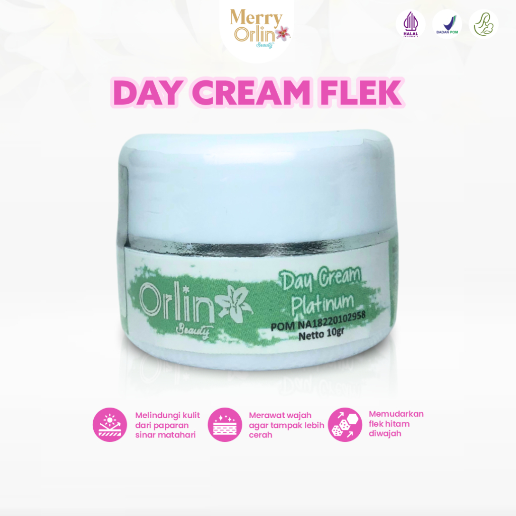 Day Cream Flek Platinum Orlin Beauty 10 Gram Krim Pagi Siang Mencerahkan Wajah Mengencangkan Kulit M