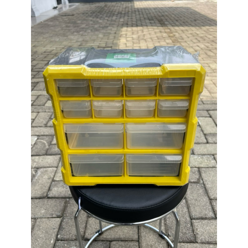 KOTAK RAK SPAREPART JAM TANGAN KONTAINER DRAWERS KOMPONEN MATERIAL BOX WATCH ONDERDIL YELLOW