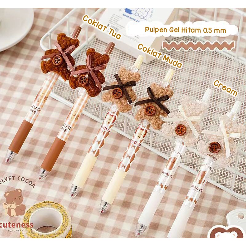 

GEM - PULPEN PENA TEKAN MEKANIK TEMPELAN BERUANG TEDDY BEAR GEL 0.5mm WARNA HITAM LUCU | PULPEN LUCU | PERALATAN TULIS | ALAT TULIS KANTOR | ALAT TULIS SEKOLAH