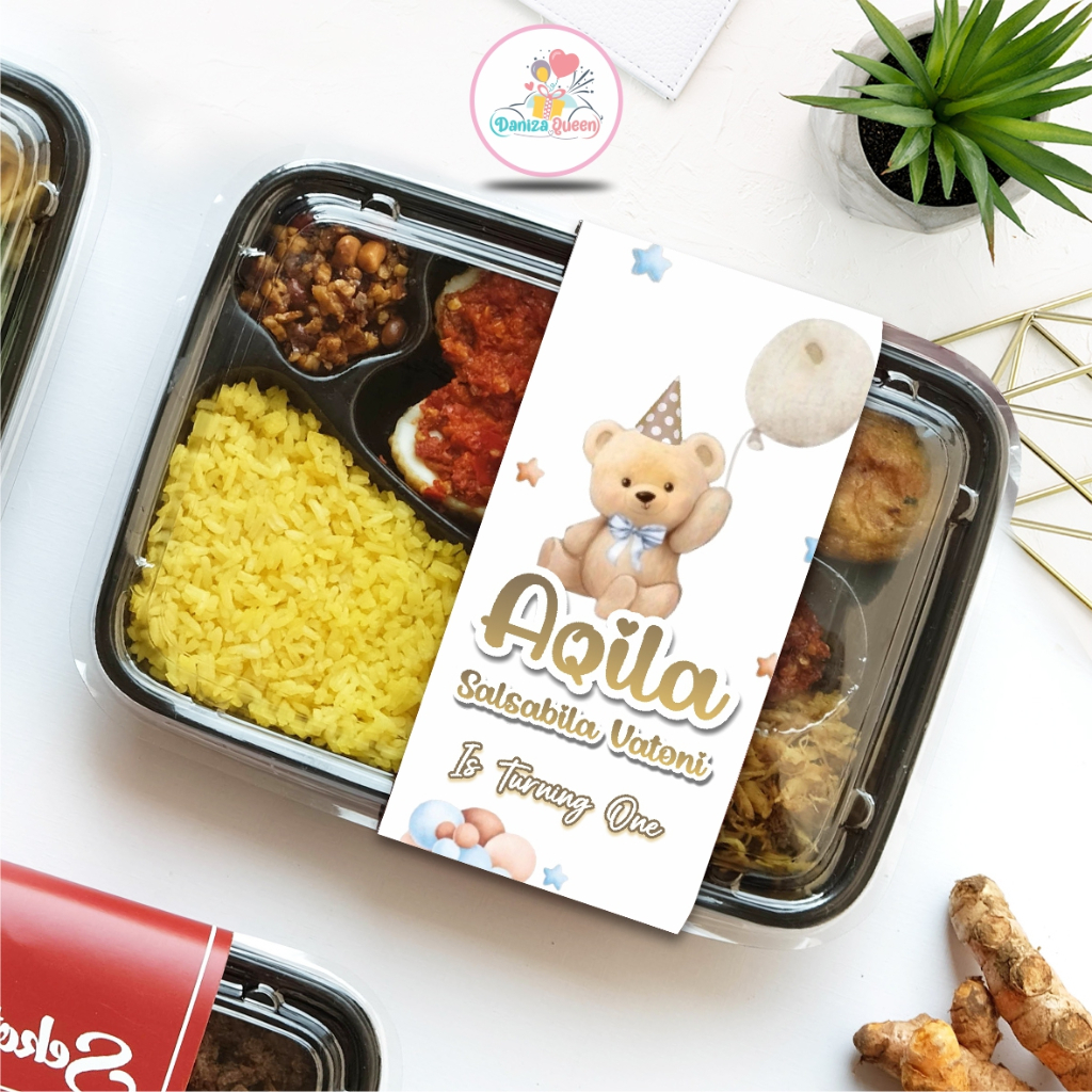 Paperbelt Stiker Aqiqah Ultah Paper Belt Bento Custom