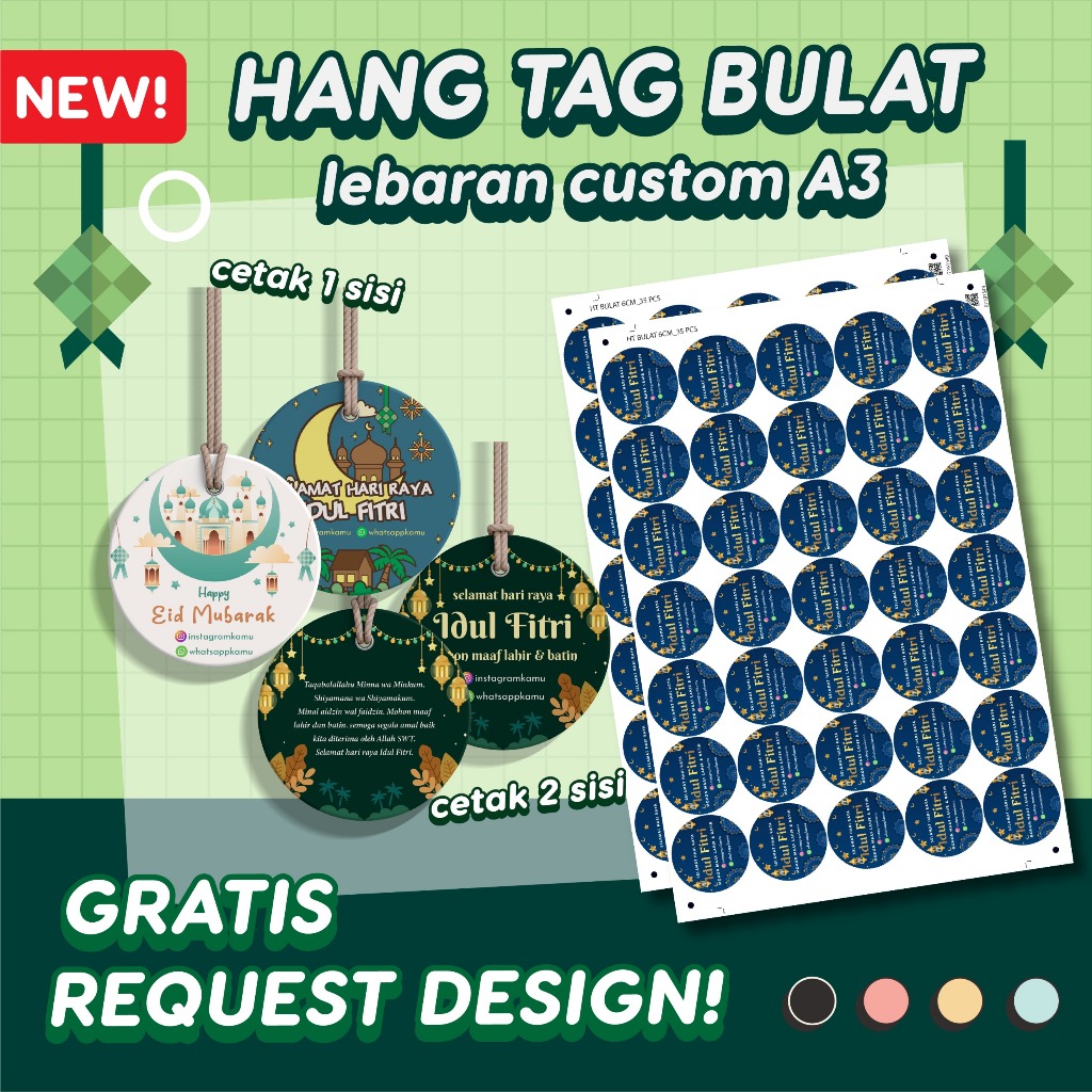 

Cetak Hang Tag Lebaran Idul Fitri Custom A3 | Tag Label Hampers Free Design