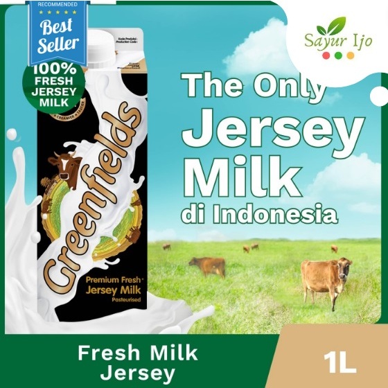 

Greenfields FRESH MILK JERSEY 1 Liter Susu Sapi Segar Pasteurisasi