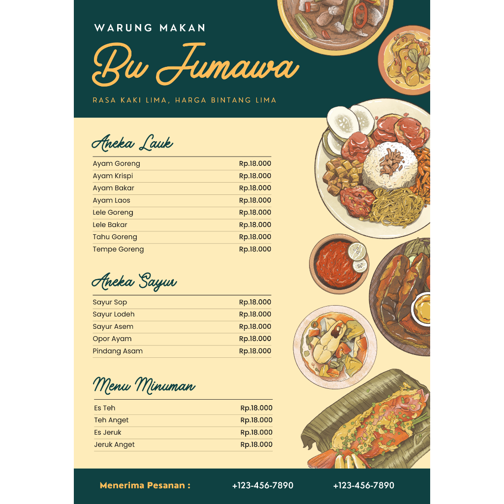 JASA DESAIN MENU MAKANAN BEBAS REQUEST