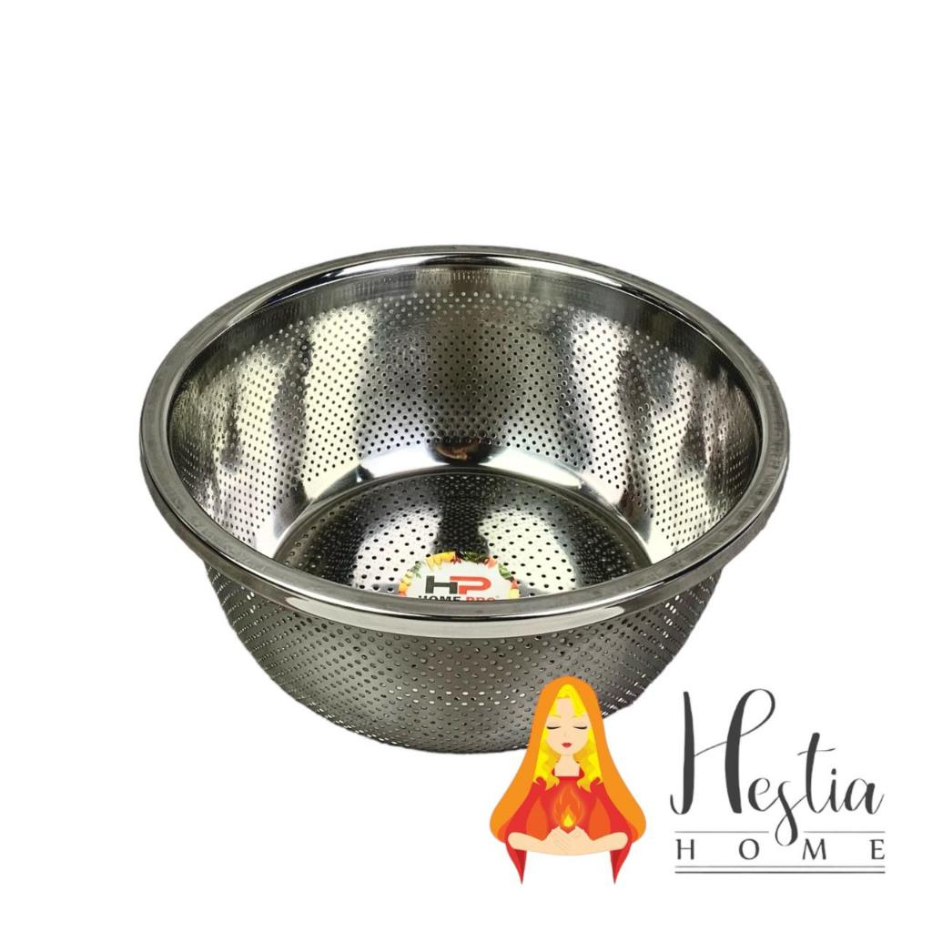 HOME PRO Baskom Lubang Besar Stainless Steel Tebal 28 30 CM