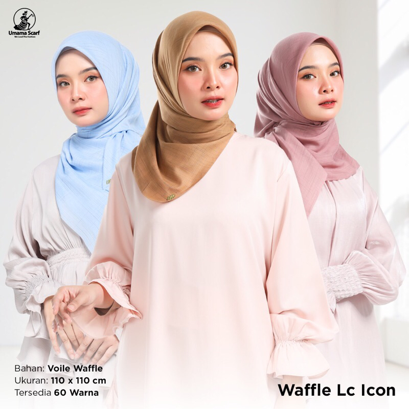 Agen Supplier Grosir Hijab Umama Voal Waffle Laser Cut Jilbab Segiempat Polos Termurah Terlaris