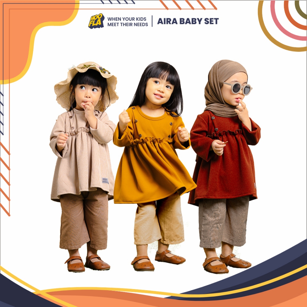 Setelan Tunik & Celana Anak Perempuan Cewek Balita usia 1-3 Tahun
