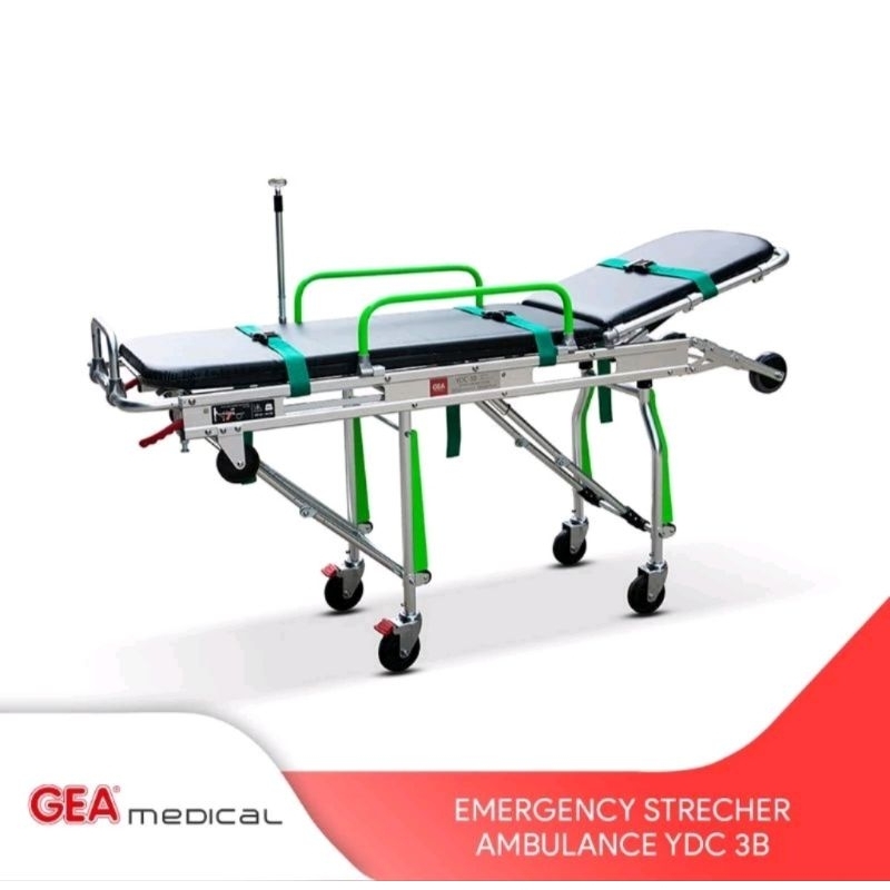 Brangkar UGD Dorong Pasien YDC-3B | Brancard IGD Hi-Lo Emergency ABS Bed | Medicial Rumah Sakit