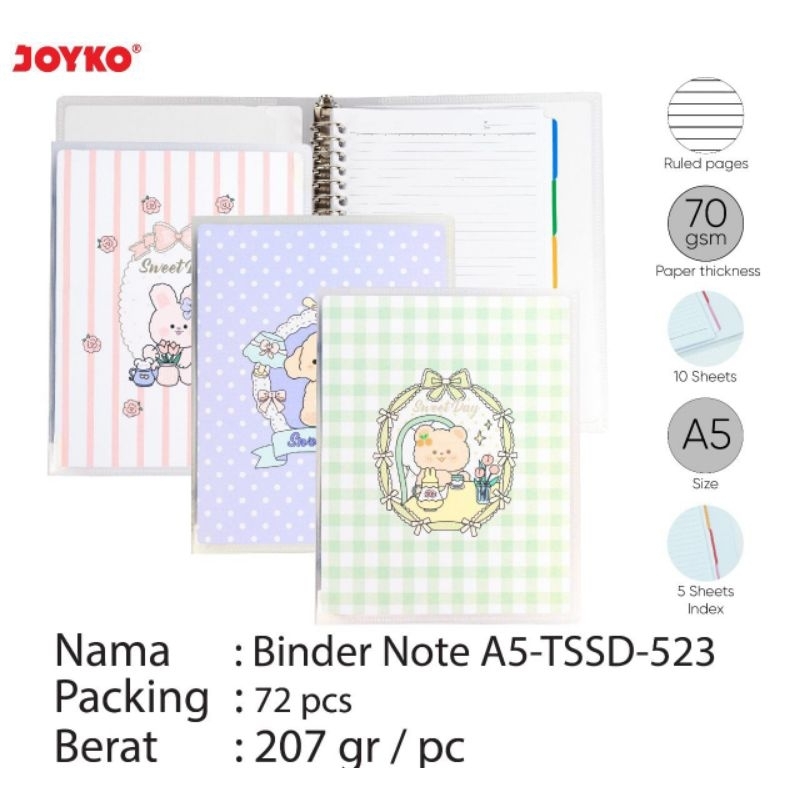 

(1PC) BINDER JOYKO NOTE A5 TSSD-523