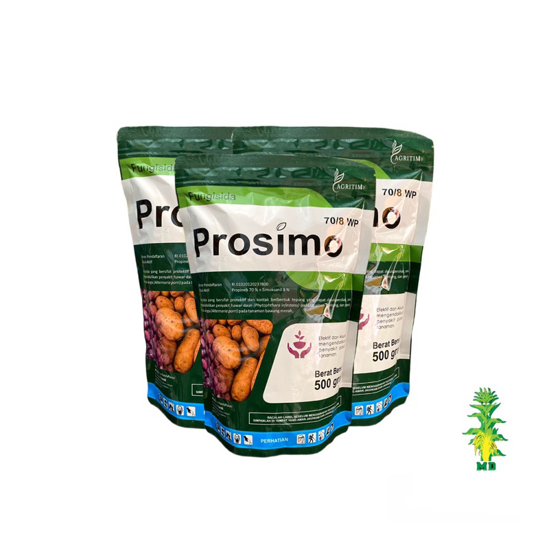 Fungisida PROSIMO 70/8 WP bahan aktif ganda: Propineb dan simoksalin kemasan 500gr, dari Agritim