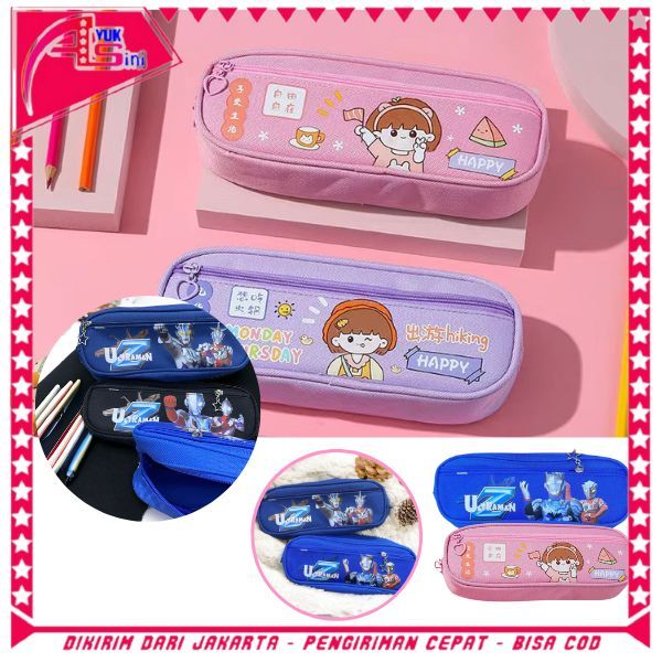 

AS Tempat Pensil 2 Resleting Karakter Kartun Kapasitas Besar Kotak Pensil Lucu Kotak Pensil Serbaguna Tempat Alat Tulis Perlengkapan Sekolah Dua Sisi Resleting