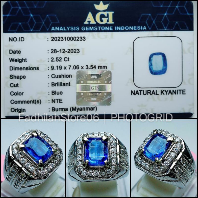 Natural Permata Blue Kyanite Cushion Cutting + Memo Lab