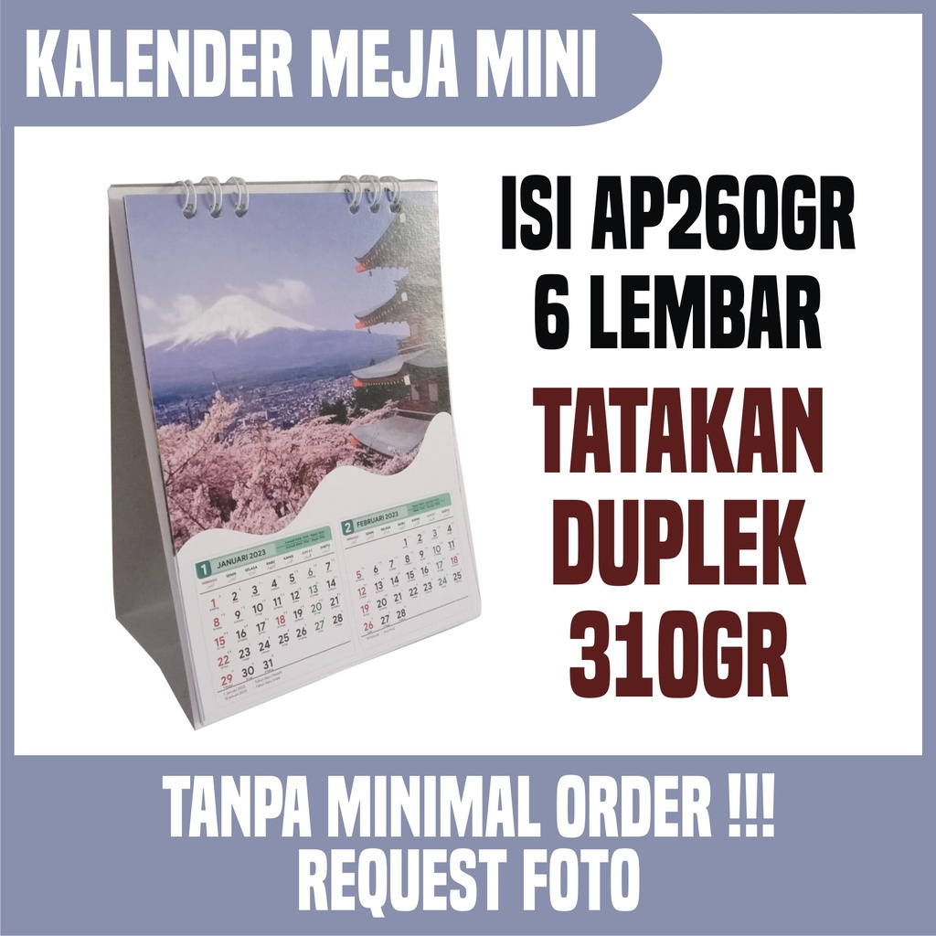 

Kalender Meja Mini 2024 Custom Foto Satuan 12 x 16 cm