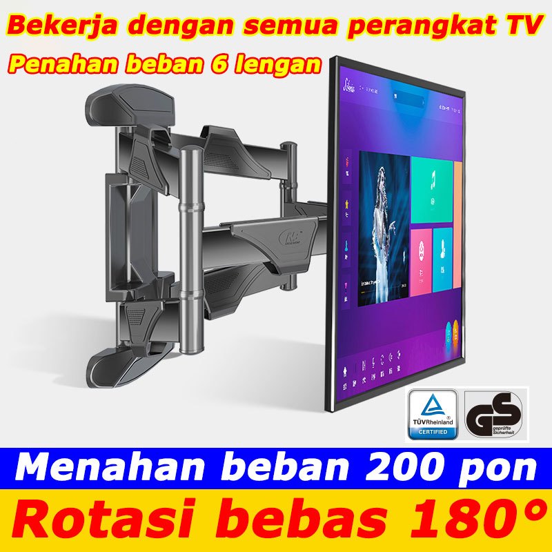 Bekerja dengan semua TV dudukan TV Braket dinding TV gantungan TV Dudukan putar teleskopik ultra tip