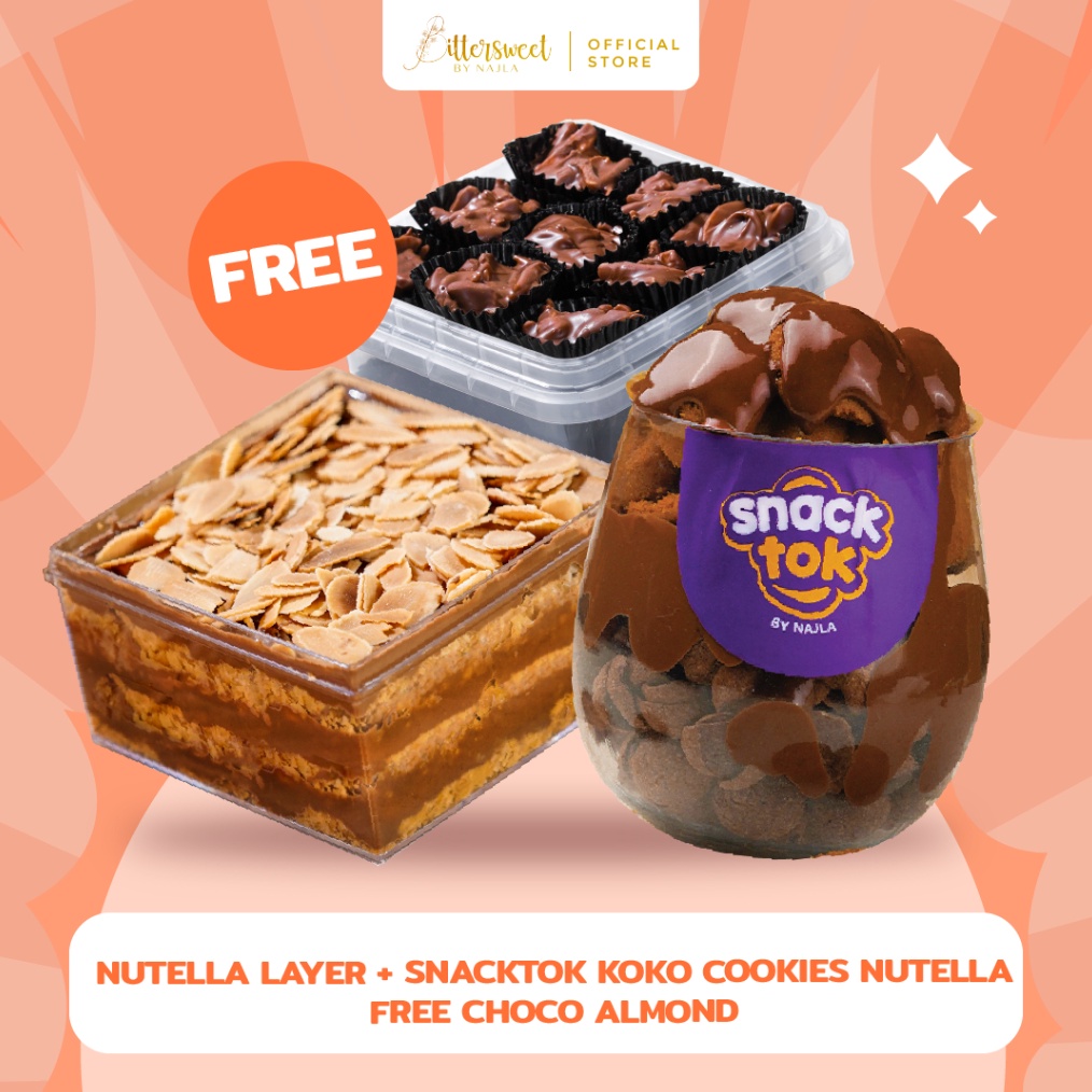 

KODE H33S Bittersweet by Najla Bundling Nutella Layer Snacktok Koko Crunch Cookies Nutella Choco Almond