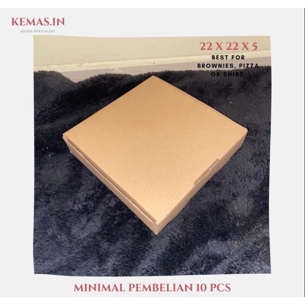 

(100 PCS TERMURAH) Kardus 22x22x5 cm | Box Die Cut dan Easy Usage | Box Kue Tart & Snack | Box Baju & Hampers