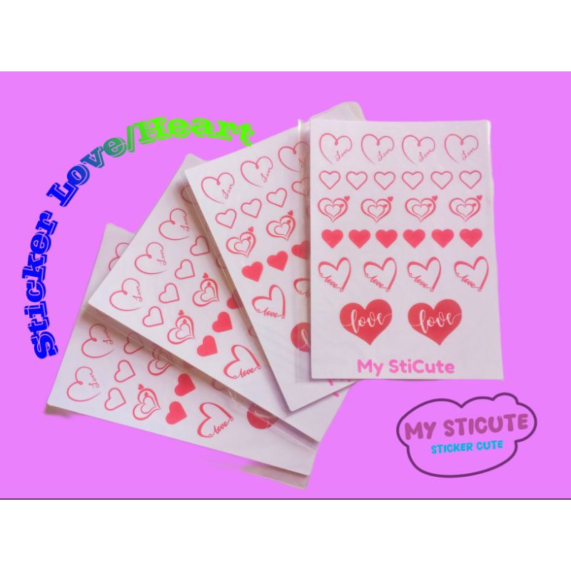 

(Isi 4 lembar)My StiCute Sticker Sheet Love Heart Vol.1