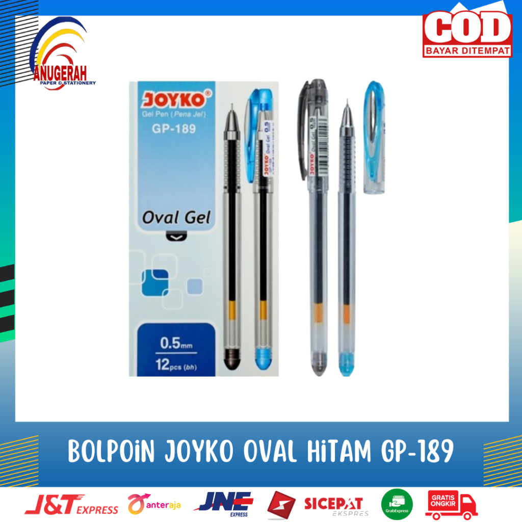 

BOLPOIN GEL JOYKO GP-189 OVAL HITAM (LSN)
