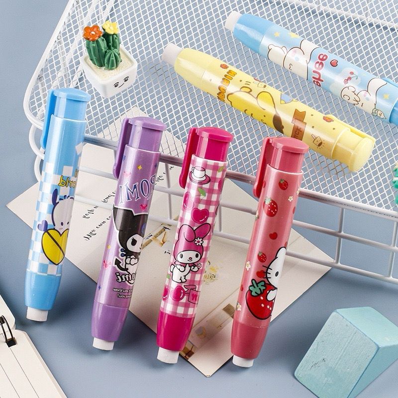 

#DS133 Penghapus Pensil Mekanik Motif Karakter SANRIO / Hi-Quality Mechanical Eraser / Penghapus Pensil Bentuk Lipstik Kualitas Premium Cinnamoroll Hello Kitty Kuromi Pochacco Purin Melody