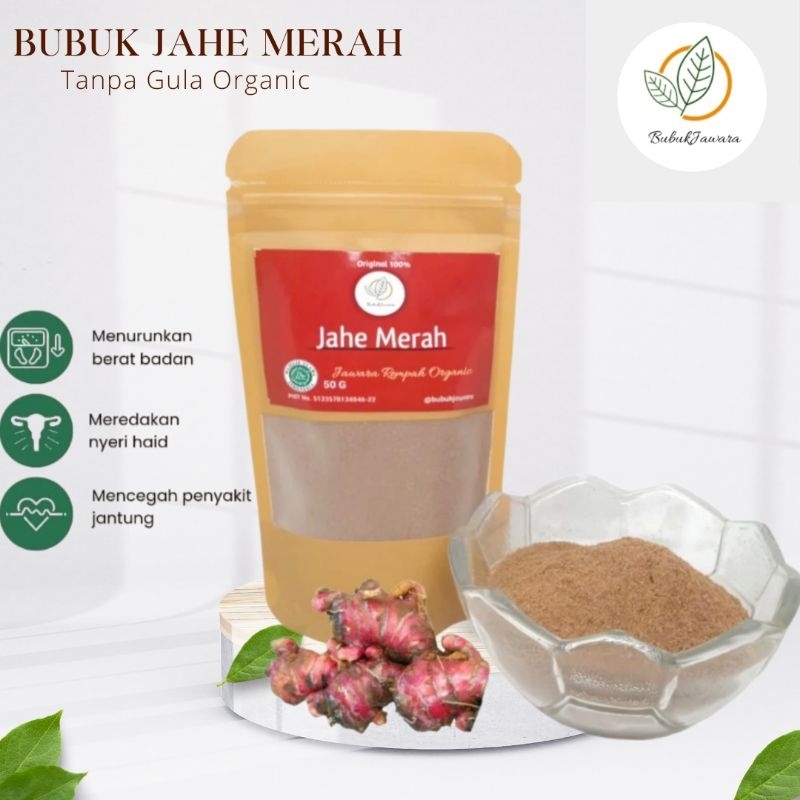 

[TERMURAH] Bubuk Jahe Merah Murni (Tanpa Gula) Red Ginger Powder Premium 50Gram