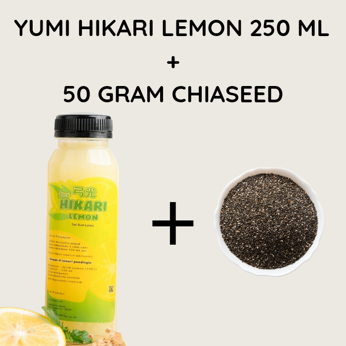 

Biji organic Black Chia seed premium asli Grade A Paket Detox Sari Lemon murni 250 ml