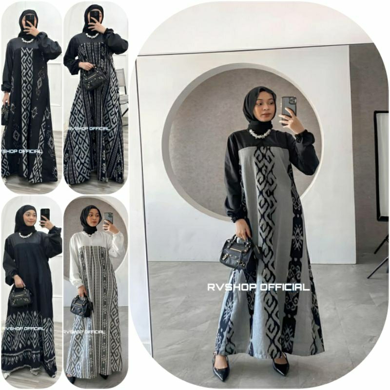 SASYHA DRESS TORAJA - Dress ivory Tenun Troso murah - Dress kondangan pesta - Dress Tenun terbaru