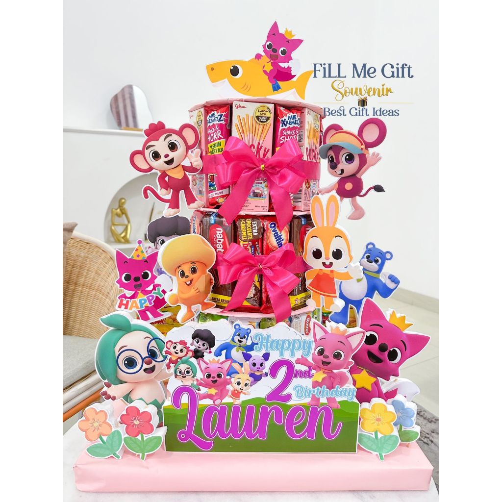 

JT - Pinkfong Snack Tart Tower Cake Birthday / Kue Cemilan Snack Ulang Tahun