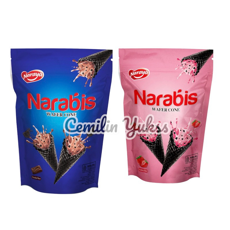 

Naraya Narabis Wafer Cone 80g Wafer Cone Dengan Krim Rasa Coklat Strawbery