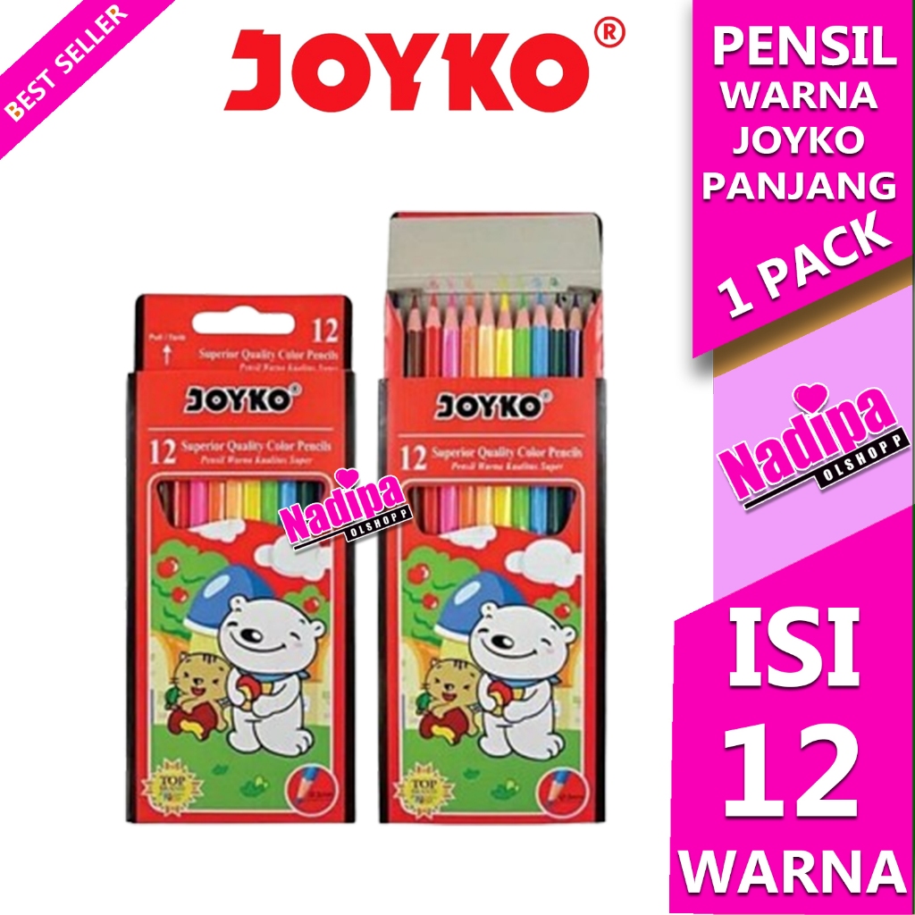 

PENSIL WARNA JOYKO 12 SUPERIOR QUALITY COLOR PENCILS PANJANG NADIPA OSLHOPP
