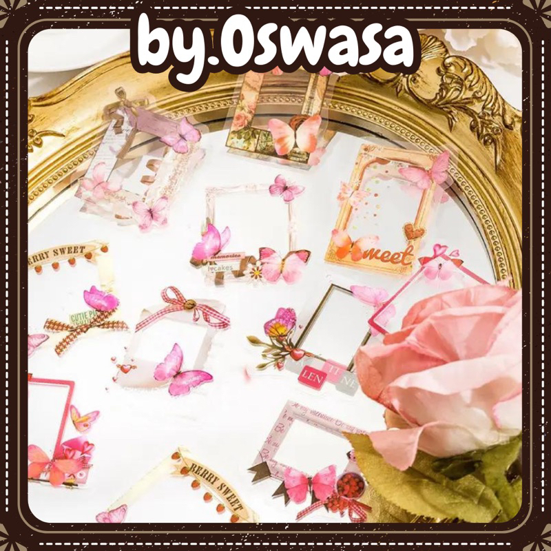 

10pcs Sticker Frame Butterfly Stiker Kupu-Kupu Stiker Jurnal Aesthetic Vintage Retro