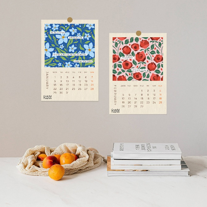 

Grateful Flourish Calendar 2024 Kalender Aesthetic Bunga