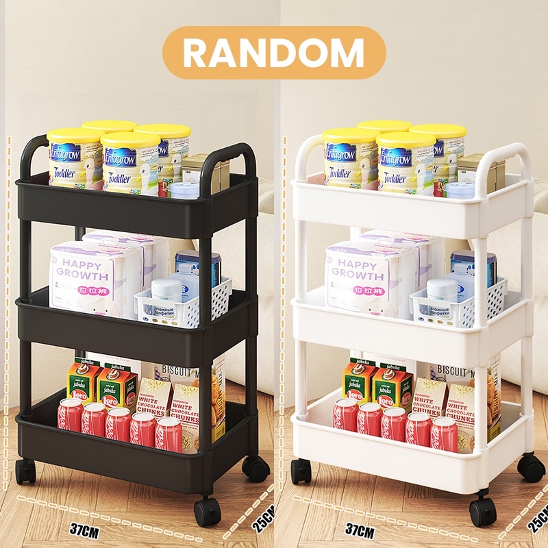 Rak Dapur Dorong Besi Stainless Steel Rak Troli Susun Serbaguna Rak Troli Susun 4 Tingkat XTC-2